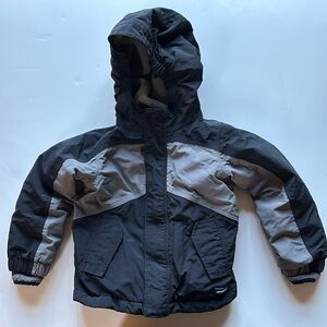 Lands' End Toddler Squall Winter Coat Jacket black gray sz 3T